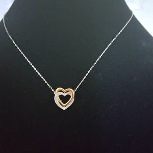 Swarovski infinity double heart necklace